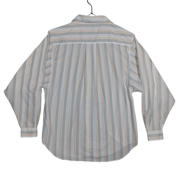 Vintage William Stuart NY Button Down Shirt Size Medium White Beige and Blue - Picture 7 of 7